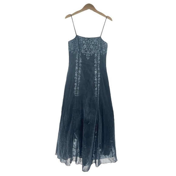 Onyx Nite Sleeveless Party Dress Blue Glitter Sparkle Formal Prom Y2K Womens 10 - Picture 1 of 13